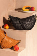 Leo woven soft grain leather black
