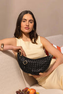 Leo woven soft grain leather black