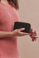Lola coin purse black croco leather