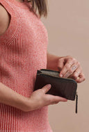 Lola coin purse black croco leather