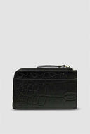 Lola coin purse black croco leather