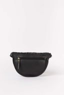 Ray bum bag woven soft grain leather black