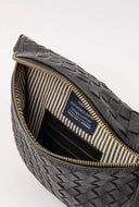 Ray bum bag woven soft grain leather black
