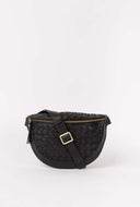 Ray bum bag woven soft grain leather black