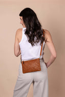 Lexi cognac woven classic leather