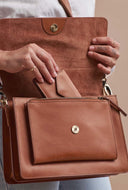 Harmonica wallet cognac