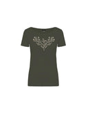 T-shirt met bloemenprint flowers organic khaki