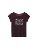 Donker t-shirt met opdruk bergen dots dark grape