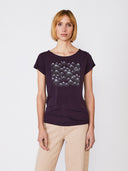Donker t-shirt met opdruk bergen dots dark grape