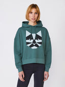 Groene hoodie met grafische opdruk feline green bay