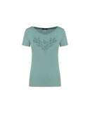 T-shirt met bloemenprint flowers jade green