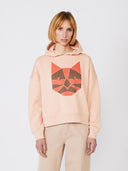 Peach hoodie met opdruk feline fraiche peche