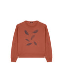 Roestbruine sweater met veren plume heritage brown