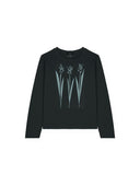 Zwarte longsleeve met opdruk paper grass black