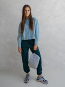 Blauw-wit gestreepte blouse