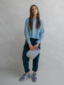 Blauw-wit gestreepte blouse
