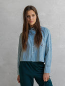 Blauw-wit gestreepte blouse