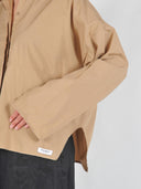 Camelkleurige katoenen blouse