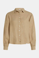 Lichtbruine linnen blouse