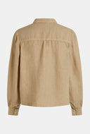 Lichtbruine linnen blouse