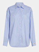 Lichtblauw gestreepte blouse