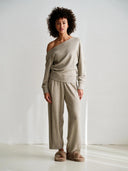 Relaxed linnenmix broek