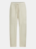 Beige linnen broek met zakken