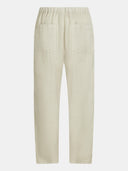 Beige linnen broek met zakken