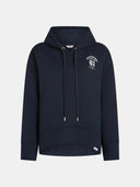 Donkerblauwe hoodie print navy white
