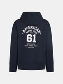 Donkerblauwe hoodie print navy white