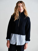 Cropped sweater met rits
