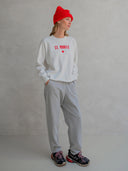 Sweater print ecru  tomato