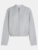 Grijs gemêleerd vest met rits w25B350