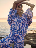 Linnenmix blouse waves