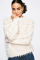 Beige bouclé trui