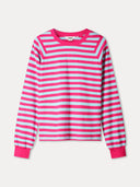 Longsleeve striped bright rose blue