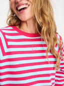 Longsleeve striped bright rose blue