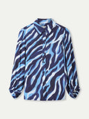 Blauwe blouse animal blue