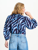 Blauwe blouse animal blue