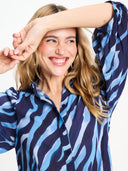 Blauwe blouse animal blue