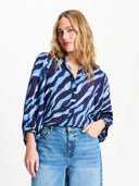 Blauwe blouse animal blue