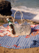 Sjaal urban flora stripes linen