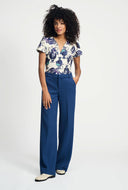 Blauwe wide-leg pantalon