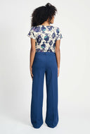 Blauwe wide-leg pantalon