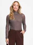 Bruine mesh turtleneck