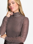 Bruine mesh turtleneck