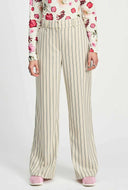 Crèmekleurige gestreepte pantalon