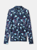 Donker blauwe turtleneck met print