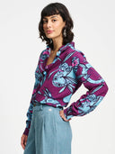 Donker paarse blouse mila