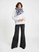 Donker paarse leopard sjaal